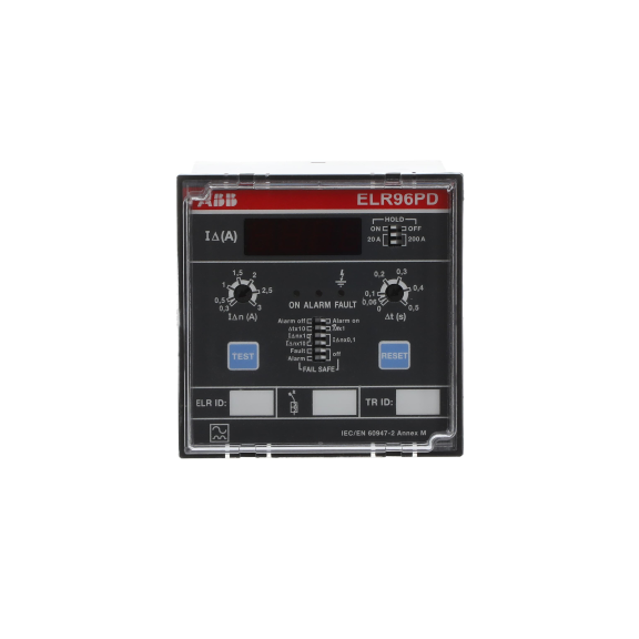 ABB 2CSG152436R1202, ELR96PD, Modüler DIN, 30mA-30A, Kaçak Akım Algılama Rölesi, 0-5sn Gecikme Ayarlı, Frekans Filtreli, Ekranlı, 230-400 V AC, 96x96mm