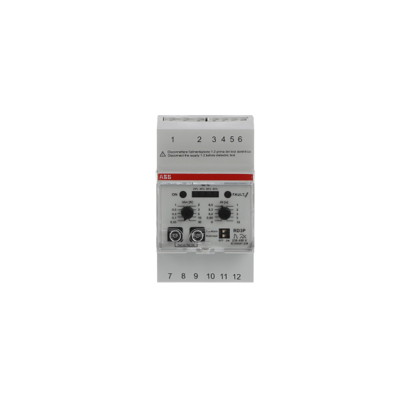 ABB 2CSJ203001R0002, RD3P, Modüler DIN, 30mA-30A Kaçak Akım Algılama Rölesi, Gecikme Ayarlı, Frekans Filtreli, Alarmlı, 230-400 Volt AC
