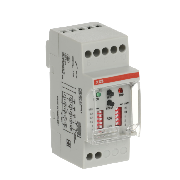 ABB 2CSM142120R1201, RD2, Modüler DIN, 30mA-2A Kaçak Akım Algılama Rölesi, Gecikme Ayarlı, 230-400 Volt AC