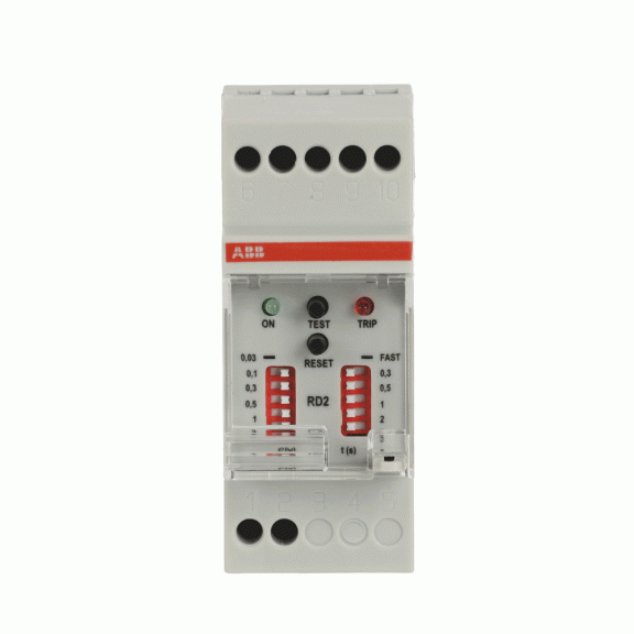 ABB 2CSM142120R1201, RD2, Modüler DIN, 30mA-2A Kaçak Akım Algılama Rölesi, Gecikme Ayarlı, 230-400 Volt AC