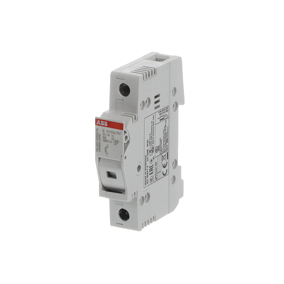 ABB 2CSM204693R1801, E 91/32 PVs, Fotovoltaik, 32 Amper, 1 Kutuplu, PV Kartuş Sigorta Yuvası, 10.3x38mm PV Sigortalar için,  İndikatörlü