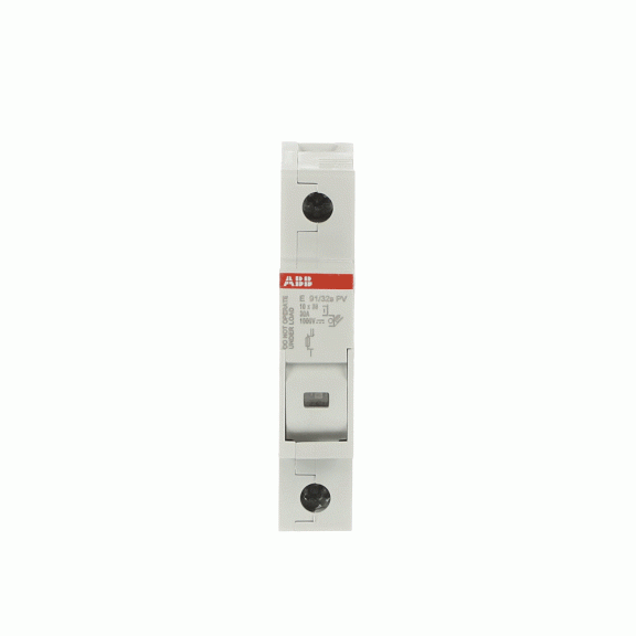 ABB 2CSM204693R1801, E 91/32 PVs, Fotovoltaik, 32 Amper, 1 Kutuplu, PV Kartuş Sigorta Yuvası, 10.3x38mm PV Sigortalar için,  İndikatörlü