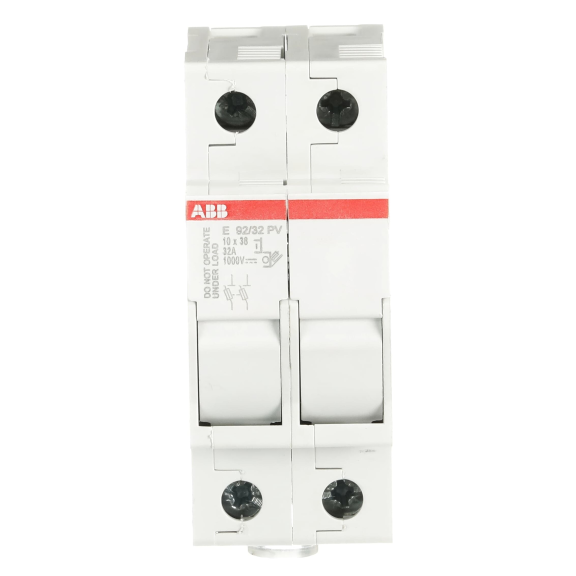 ABB 2CSM204703R1801, E 92/32 PV, Fotovoltaik, 32 Amper, 2 Kutuplu, PV Kartuş Sigorta Yuvası, 10.3x38mm PV Sigortalar için