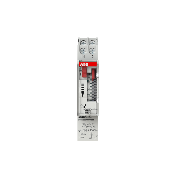 ABB 2CSM222471R1000, AD1NO-15m, Modüler DIN, Elektromekanik Zaman Saati, 24 Saat Döngü, 1A/K Kontak