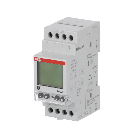 ABB 2CSM222511R1000, DWA-1, Modüler DIN, Astronomik Dijital Zaman Saati, Haftalık, 1 A/K Kontak