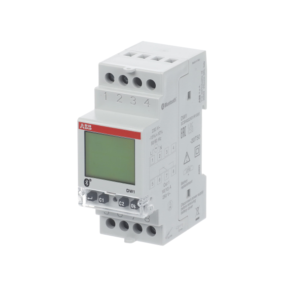 ABB 2CSM222531R1000, DW1, Modüler DIN, Elektronik Zaman Saati, 7 Gün Döngü, 1A/K Kontak