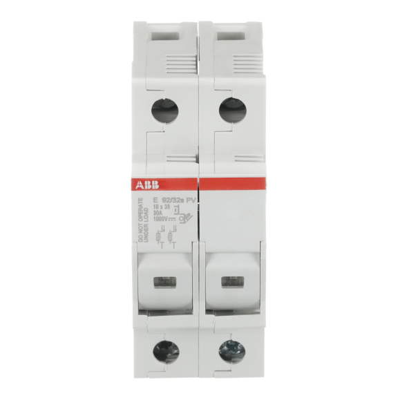 ABB 2CSM256913R1801, E 92/32 PVs, Fotovoltaik, 32 Amper, 2 Kutuplu, PV Kartuş Sigorta Yuvası, 10.3x38mm PV Sigortalar için,  İndikatörlü