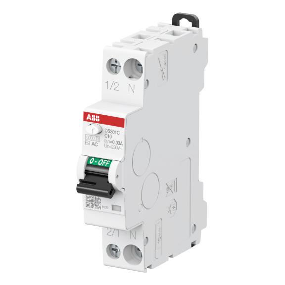 ABB 2CSR255063R1104, DS301C C10 AC30, System Pro M, 10 Amper, 30mA, AC Tip, Kaçak Akım Korumalı Otomatik Sigorta, 6 kA, C Tipi, 1 Faz+Nötr