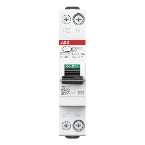ABB 2CSR255063R1165, DS301C B16 AC30, System Pro M, 16 Amper, 30mA, AC Tip, Kaçak Akım Korumalı Otomatik Sigorta, 6 kA, B Tipi, 1 Faz+Nötr