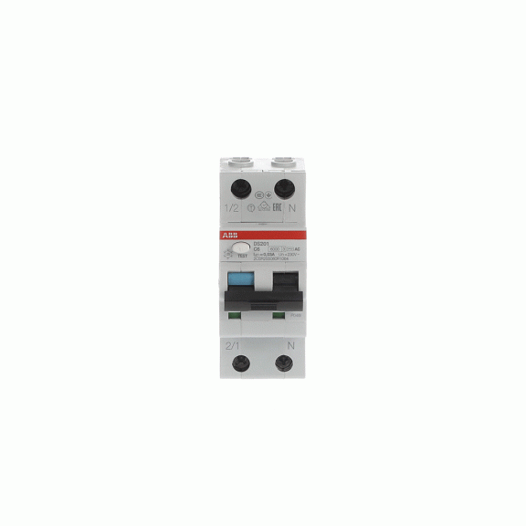 ABB 2CSR255080R1064, DS201 C6 AC30, System Pro M, 6 Amper, 30mA, AC Tip, Kaçak Akım Korumalı Otomatik Sigorta, 6 kA, C Tipi, 1 Faz+Nötr