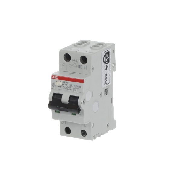 ABB 2CSR255080R1164, DS201 C16 AC30, System Pro M, 16 Amper, 30mA, AC Tip, Kaçak Akım Korumalı Otomatik Sigorta, 6 kA, C Tipi, 1 Faz+Nötr