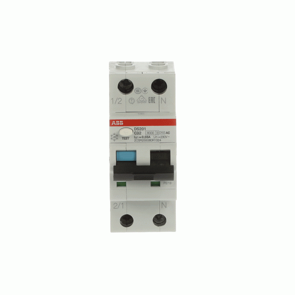 ABB 2CSR255080R1324, DS201 C32 AC30, System Pro M, 32 Amper, 30mA, AC Tip, Kaçak Akım Korumalı Otomatik Sigorta, 6 kA, C Tipi, 1 Faz+Nötr