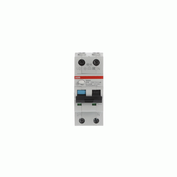 ABB 2CSR255080R3164, DS201 C16 AC300, System Pro M, 16 Amper, 300mA, AC Tip, Kaçak Akım Korumalı Otomatik Sigorta, 6 kA, C Tipi, 1 Faz+Nötr