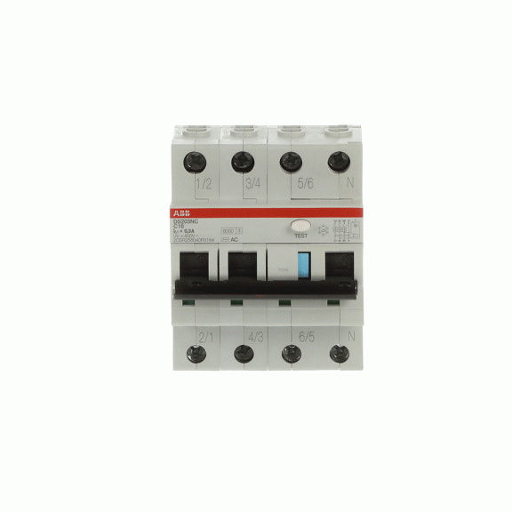 ABB 2CSR256040R3164, DS203NC C16 AC300, System Pro M, 16 Amper, 300mA, AC Tip, Kaçak Akım Korumalı Otomatik Sigorta, 6 kA, C Tipi, 3 Faz+Nötr