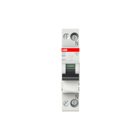 ABB 2CSS255101R0205, SN201B20, System Pro M, 20 Amper, 2 Kutuplu, B Tipi, Otomatik Sigorta, 6 kA, 2x20B