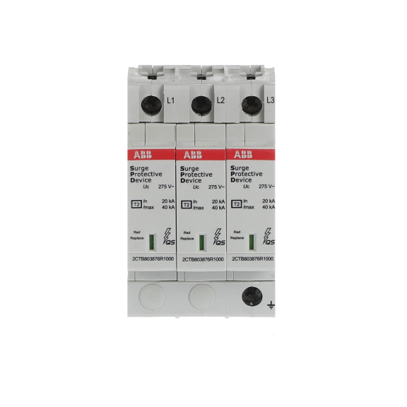 ABB 2CTB803873R2400, OVR T2 3L 40-275 P QS, Modüler DIN, Kartuşlu Tip, AG Parafudr, 3 Kutup, Tip 2, C Sınıfı, 40 kA
