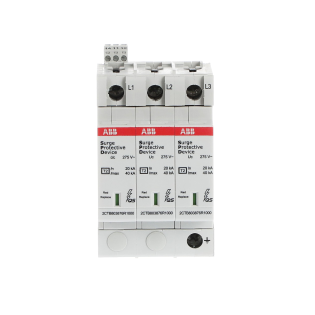 ABB 2CTB803873R2500, OVR T2 3L 40-275 P TS QS, Modüler DIN, Kartuşlu Tip, AG Parafudr, 3 Kutup, Tip 2, C Sınıfı, 40 kA