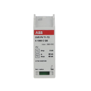 ABB 2CTB812052R1000, OVR PV T1-T2 5-1000 C QS, Fotovoltaik, DC Parafudrlar için Yedek Kartuş, Sınıf 1+2, 1000 V, 5 kA