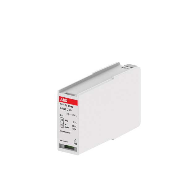 ABB 2CTB812052R1500, OVR PV T1-T2 5-1500 C QS, Fotovoltaik, DC Parafudrlar için Yedek Kartuş, Sınıf 1+2, 1500 V, 5 kA