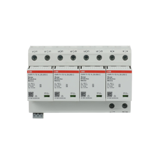 ABB 2CTB812101R2300, OVR T1-T2 4L 100-255 P TS, Modüler DIN, Kartuşlu Tip, AG Parafudr, 4 Kutup, Tip 1+Tip 2, B ve C Sınıfı, 60 kA
