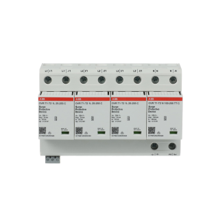 ABB 2CTB812111R2300, OVR T1-T2 3N 100-255 P TS, Modüler DIN, Kartuşlu Tip, AG Parafudr, 4 Kutup, Tip 1+Tip 2, B ve C Sınıfı, 60 kA