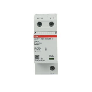 ABB 2CTB813010R2300, OVR T1-T2 N 100-255 P, Modüler DIN, Kartuşlu Tip, Nötr Parafudr, 1 Kutup, Tip 1+Tip 2, B ve C Sınıfı, 60 kA
