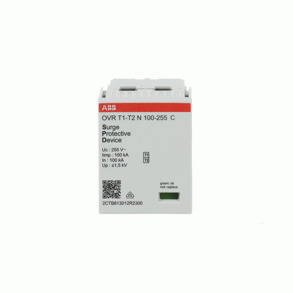 ABB 2CTB813012R2300, OVR T1-T2 N 100-255 C, Modüler DIN, AG Parafudrlar için Yedek Kartuş, Tip 1+Tip 2