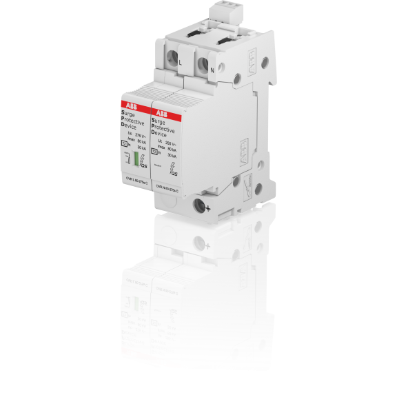 ABB 2CTB815708R0200, OVR T2 1N 80-275s P TS QS, Modüler DIN, Kartuşlu Tip, AG Parafudr, 1 Kutup+Nötr, Tip 2, C Sınıfı, 80 kA