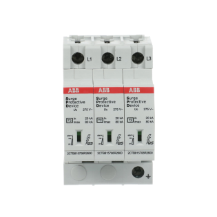 ABB 2CTB815708R0600, OVR T2 3L 80-275s P TS QS, Modüler DIN, Kartuşlu Tip, AG Parafudr, 3 Kutup, Tip 2, C Sınıfı, 80 kA