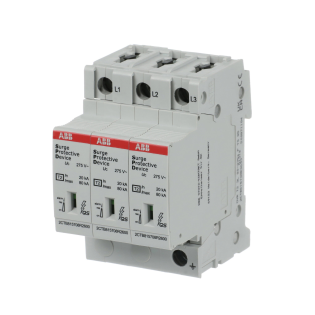 ABB 2CTB815708R0600, OVR T2 3L 80-275s P TS QS, Modüler DIN, Kartuşlu Tip, AG Parafudr, 3 Kutup, Tip 2, C Sınıfı, 80 kA