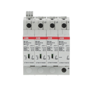 ABB 2CTB815710R0700, OVR T1-T2 3N 12.5-275s P TS QS, Modüler DIN, Kartuşlu Tip, AG Parafudr, 3 Kutup+Nötr, Tip 1+Tip 2, B ve C Sınıfı, 80 kA