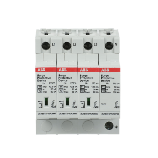 ABB 2CTB815710R1900, OVR T1-T2 3N 12.5-275s P QS, Modüler DIN, Kartuşlu Tip, AG Parafudr, 3 Kutup+Nötr, Tip 1+Tip 2, B ve C Sınıfı, 80 kA