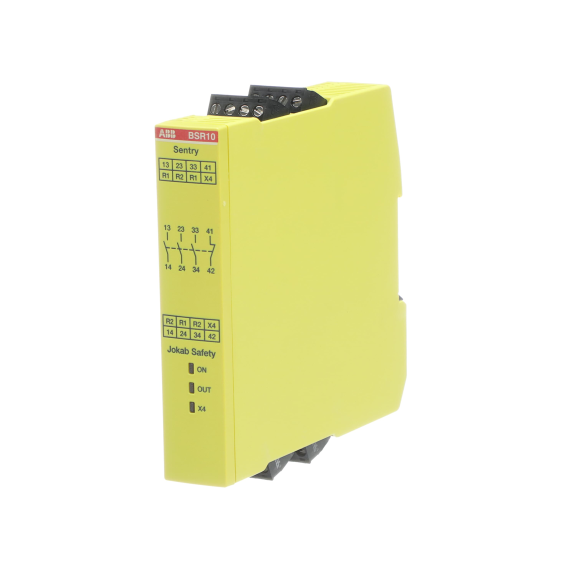 ABB 2TLA010040R0000, BSR10, Güvenlik Rölesi, Start/Test Fonksiyonlu, 3NA+1NK, 24 Volt DC