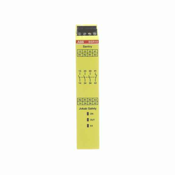 ABB 2TLA010040R0000, BSR10, Güvenlik Rölesi, Start/Test Fonksiyonlu, 3NA+1NK, 24 Volt DC