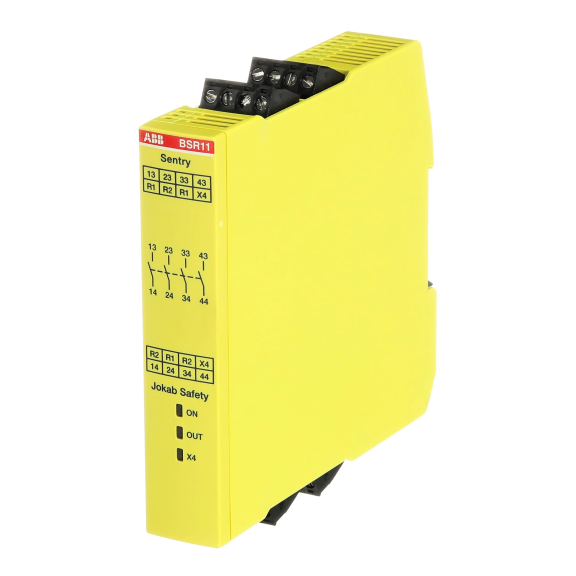 ABB 2TLA010040R0200, BSR11, Güvenlik Rölesi, Start/Test Fonksiyonlu, 4NA, 24 Volt DC