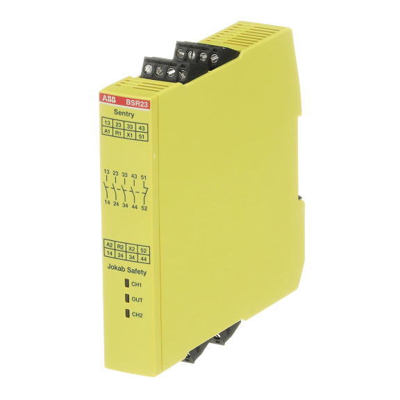 ABB 2TLA010041R0600, BSR23, Güvenlik Rölesi, 4NA+1NK, 24 Volt DC