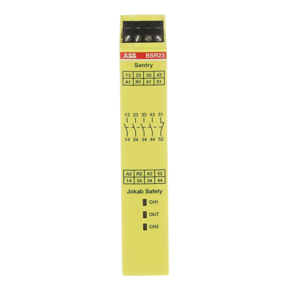 ABB 2TLA010041R0600, BSR23, Güvenlik Rölesi, 4NA+1NK, 24 Volt DC