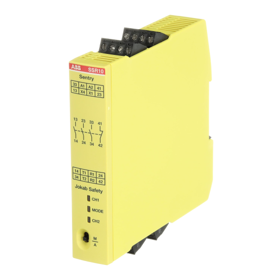 ABB 2TLA010050R0000, SSR10, Güvenlik Rölesi, Manuel Reset Fonksiyonlu, 3NA+1NK, 24 Volt DC