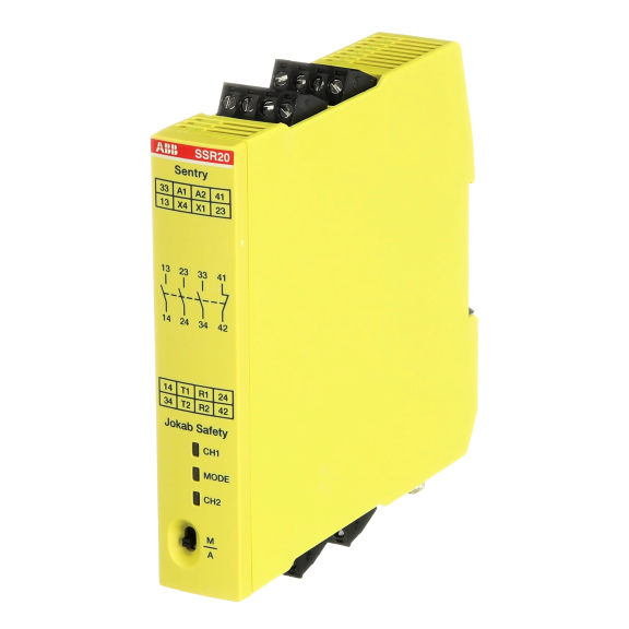 ABB 2TLA010051R0000, SSR20, Güvenlik Rölesi, Manuel Reset Fonksiyonlu, 3NA+1NK, 24 Volt DC