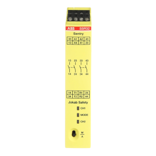 ABB 2TLA010052R0400, SSR32, Güvenlik Rölesi, Manuel Reset Fonksiyonlu, 0.5sn Kapama Gecikmeli, 2NA+2NK(Gecikmeli), 24 Volt DC