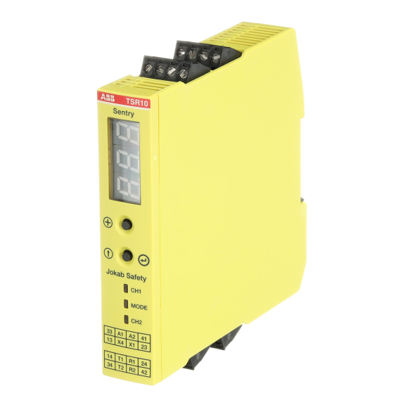 ABB 2TLA010060R0000, TSR10, Güvenlik Rölesi, 0.5sn veya 1.5sn Kapama Gecikmeli, Zamanlayıcı Fonksiyonu 0-999sn, 3NA+1NK, 24 Volt DC
