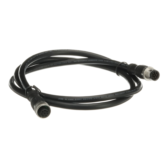 ABB 2TLA020056R5000, M12-C134, EDEN Temassız Güvenlik Sensörleri için Bağlantı Kablosu, M12, 8 Pin, Dişi-Erkek Konnektör, 1m