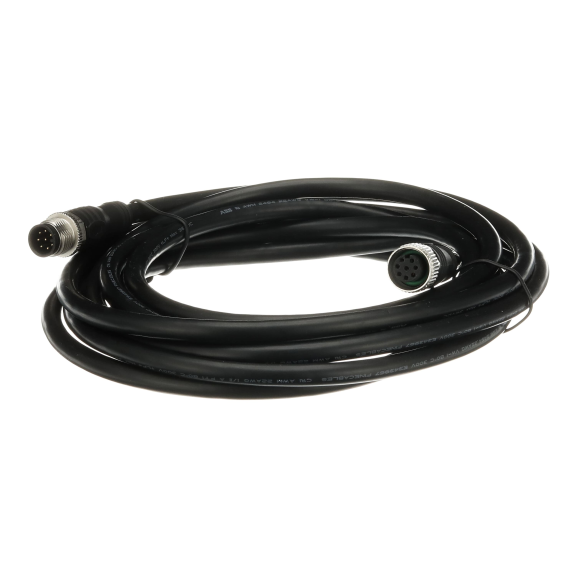 ABB 2TLA020056R5100, M12-C334, EDEN Temassız Güvenlik Sensörleri için Bağlantı Kablosu, M12, 8 Pin, Dişi-Erkek Konnektör, 3m