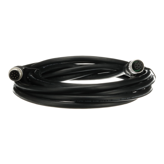 ABB 2TLA020056R5100, M12-C334, EDEN Temassız Güvenlik Sensörleri için Bağlantı Kablosu, M12, 8 Pin, Dişi-Erkek Konnektör, 3m