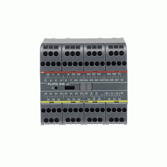 ABB 2TLA020070R1700, Pluto B46, Programlanabilir Güvenlik Kontrolörü, 40 Giriş, 6 Çıkış, 3 Analog Giriş, 16 Normal Çıkış, Haberleşme Veriyollu