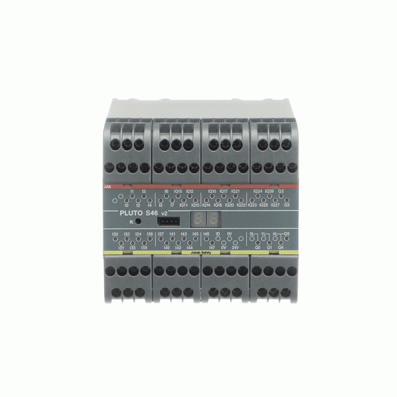 ABB 2TLA020070R1800, Pluto S46, Programlanabilir Güvenlik Kontrolörü, 40 Giriş, 6 Çıkış, 3 Analog Giriş, 16 Normal Çıkış
