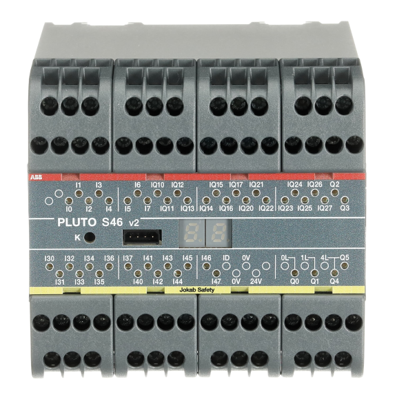 ABB 2TLA020070R1800, Pluto S46, Programlanabilir Güvenlik Kontrolörü, 40 Giriş, 6 Çıkış, 3 Analog Giriş, 16 Normal Çıkış