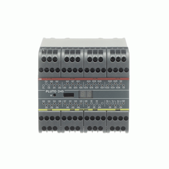 ABB 2TLA020070R6600, Pluto D45, Programlanabilir Güvenlik Kontrolörü, 39 Giriş, 6 Çıkış, 8 Analog Giriş, 15 Normal Çıkış, Haberleşme Veriyollu
