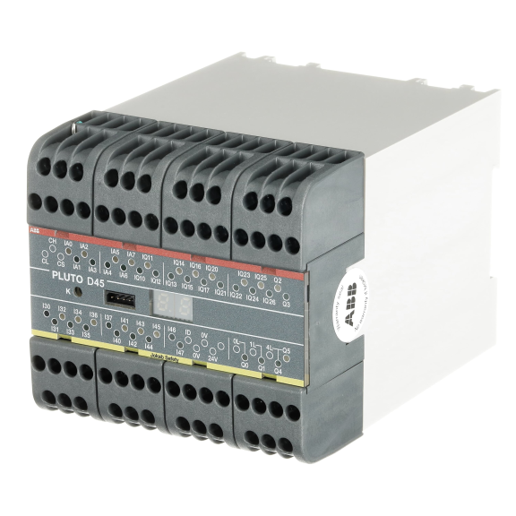 ABB 2TLA020070R6600, Pluto D45, Programlanabilir Güvenlik Kontrolörü, 39 Giriş, 6 Çıkış, 8 Analog Giriş, 15 Normal Çıkış, Haberleşme Veriyollu