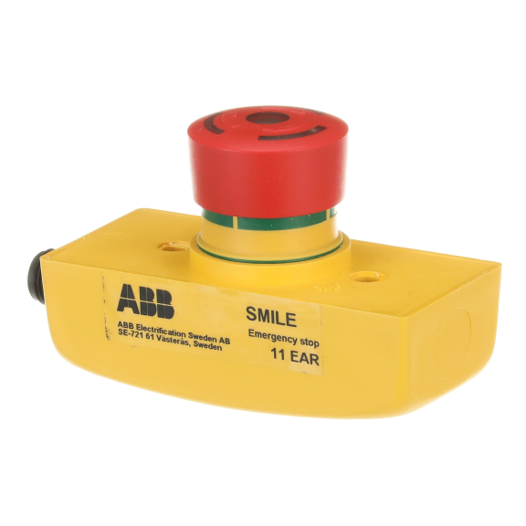 ABB 2TLA030051R0100, Smile 11 EAR, Acil Durdurma Butonu, Kompakt Gövde, Panel Montaj, 2NK, M12 5 Pinli Erkek Konnektör, IP65